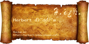 Herbert Ádám névjegykártya